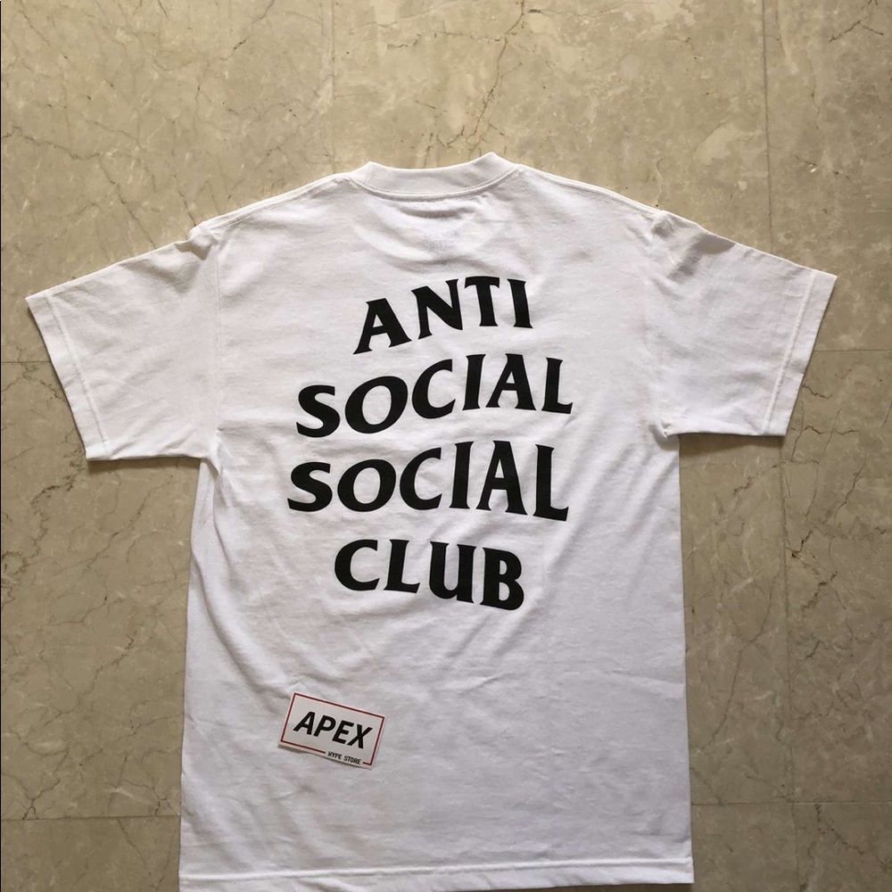 White ANTI- SOCIAL social club authentic tee.